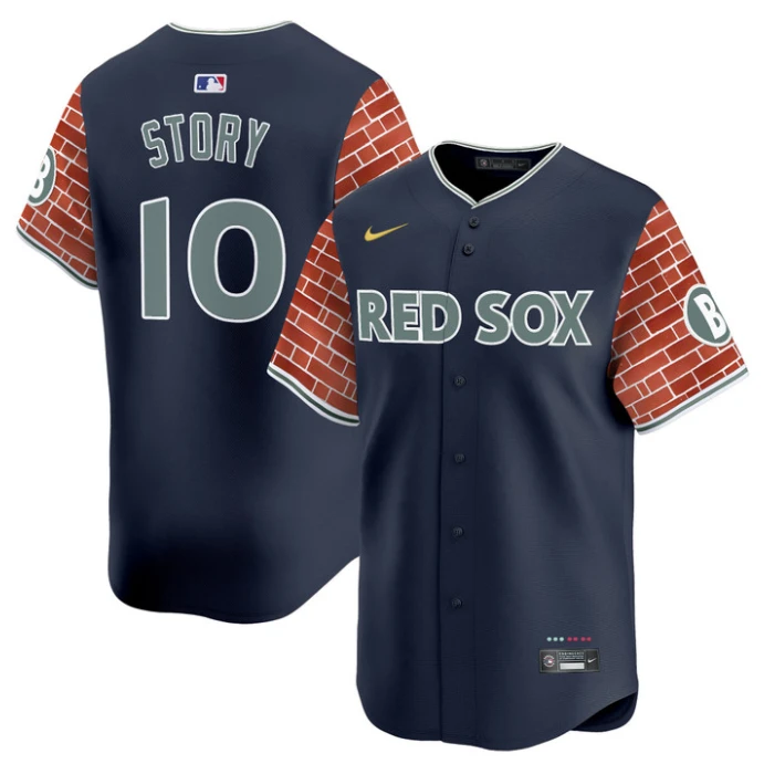 Trevor Story Jersey #10 Boston Red Sox 2025 Fenway Red Brick Style Vapor Premier Stitched Navy by My Store