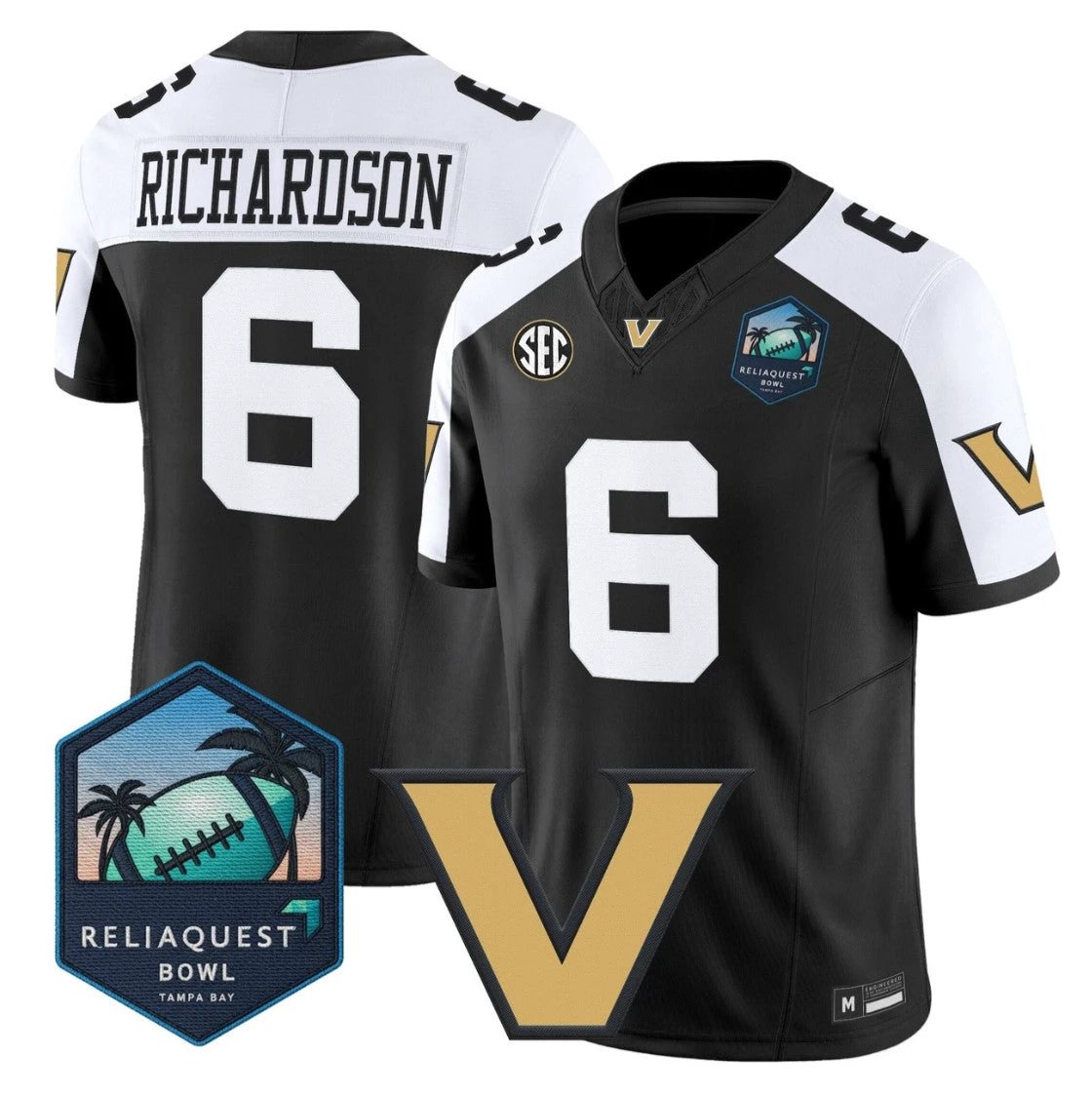 Tre Richardson Jersey #6 Vanderbilt Commodores 2025 ReliaQuest Bowl Stitched by My Store NCAA Football Jerseys