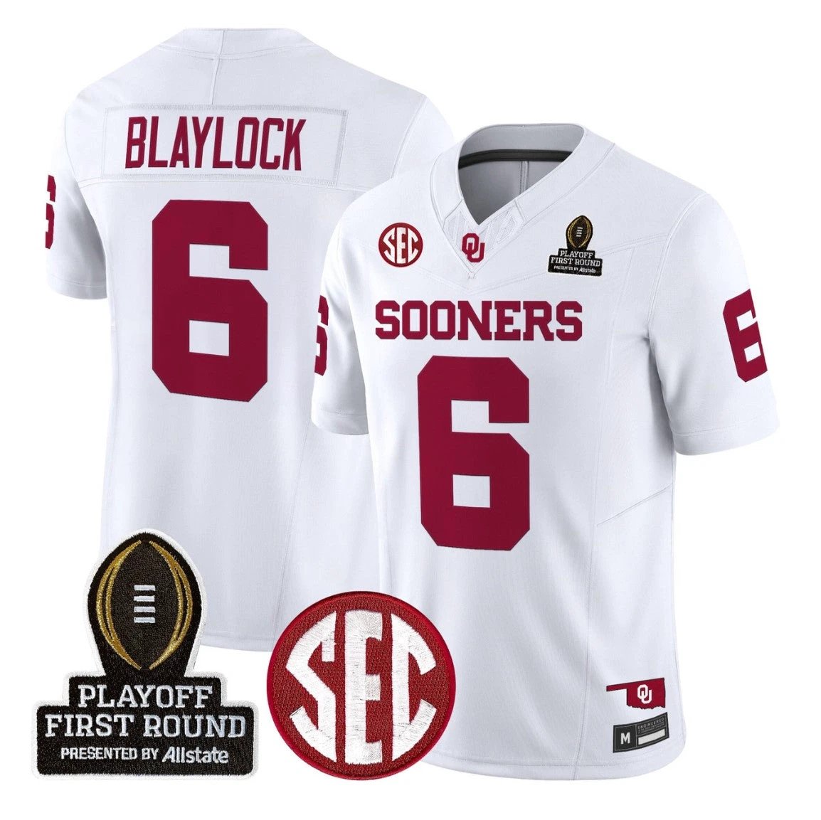 Tory Blaylock Jersey #6 Oklahoma Sooners 2025 Playoff First Round Stitched by My Store NCAA Football Jerseys