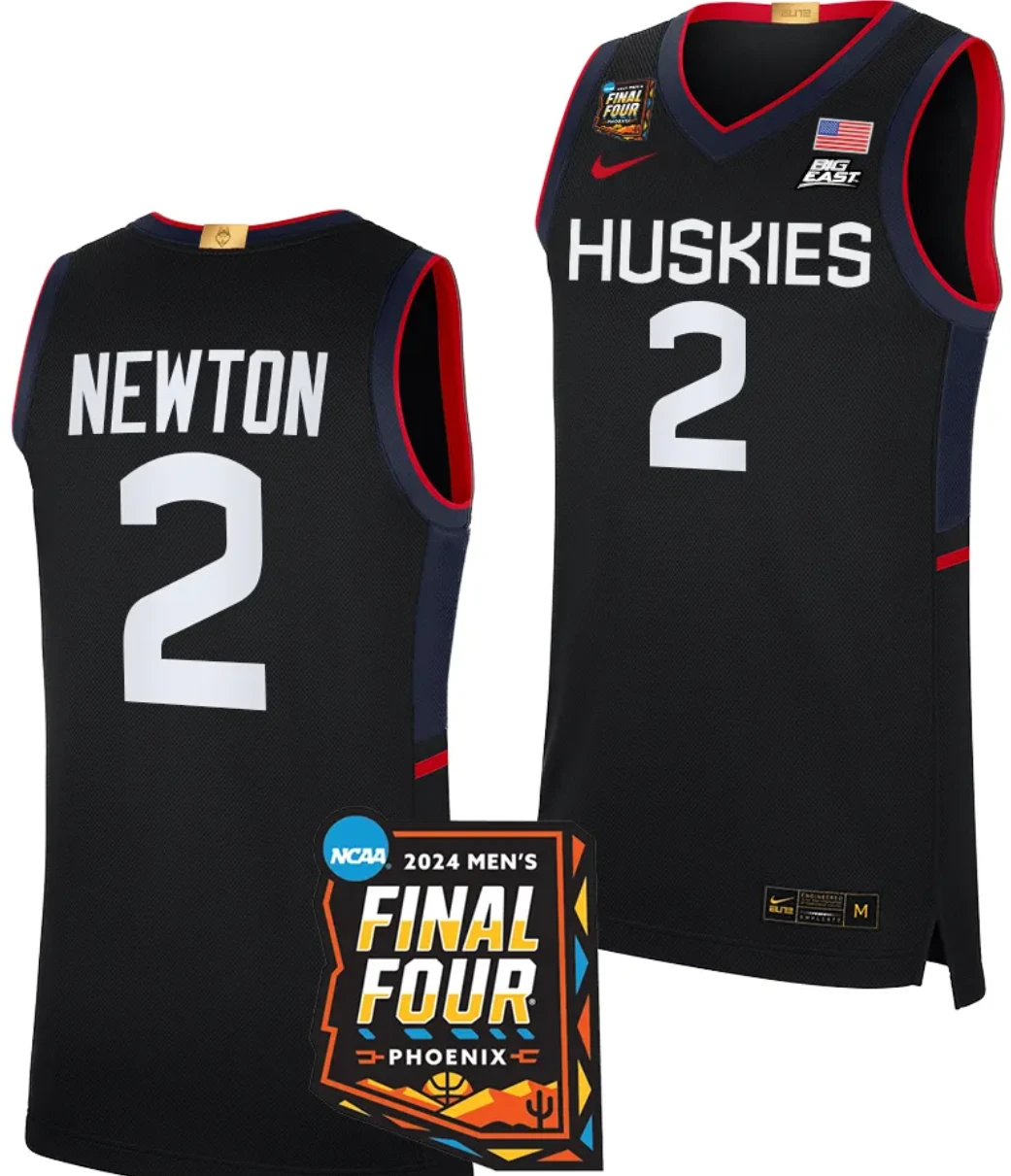 Tristen Newton Jersey #2 UConn Huskies Basketball 2024 NCAA March Madness Final Four Navy by My store basketball