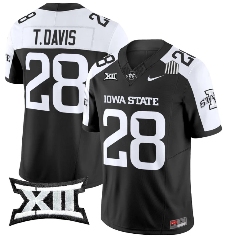 Troy Davis Jersey #28 Iowa State Cyclones Vapor Limited College Football Stitched Black Alternate by My Store