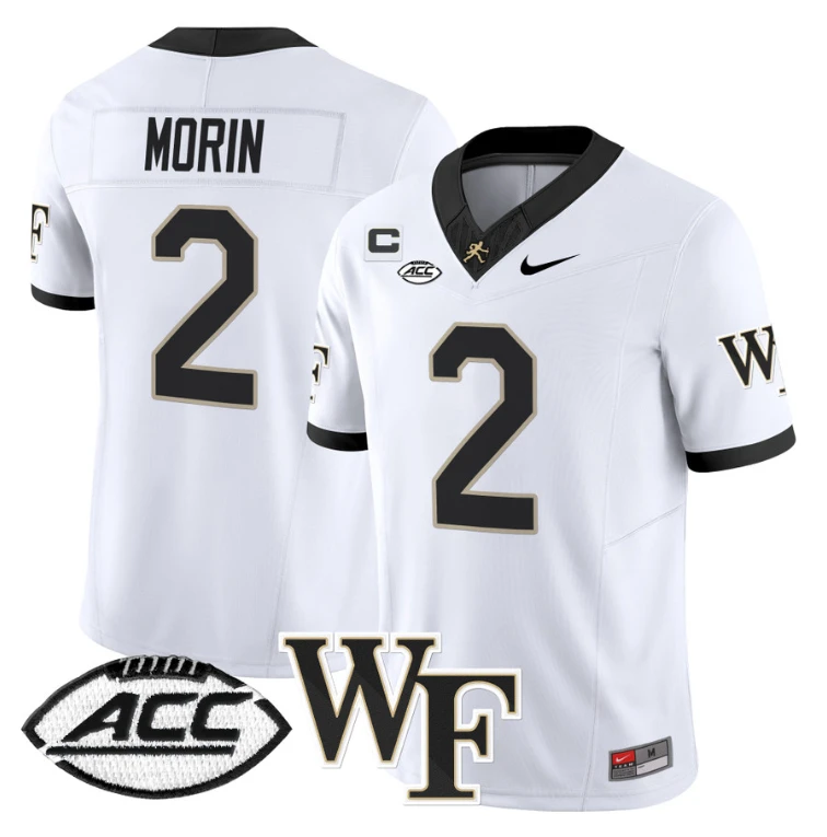 Taylor Morin Jersey #2 Wake Forest Demon Deacons 2024 Stitched White by My Store