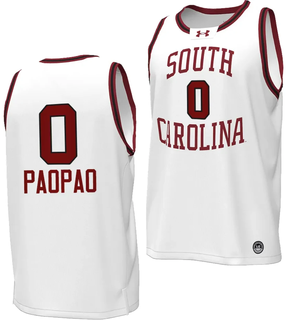 Te Hina Paopao Jersey #0 South Carolina Gamecocks Basketball Throwback Replica White by My store basketball