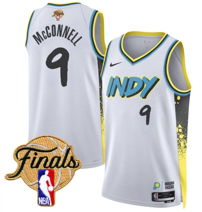T.J. McConnell Jersey #9 Indiana Pacers 2025 Finals Swingman Stitched 24 - 25 City by My store basketball