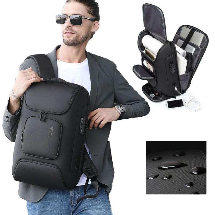 BANGE BG-7216plus Anti-theft Waterproof Travel Men's Backpack 15.6 Inch Laptop Bag (Gray) by BowLift