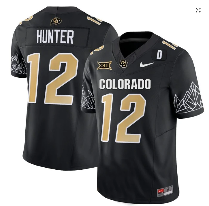 Travis Hunter Jersey #12 Colorado Buffaloes College Football Black Home by My Store