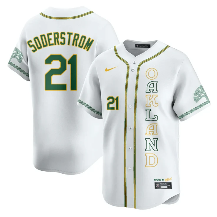 Tyler Soderstrom Jersey #21 Oakland Athletics City Connect Concept Stitched White by My Store