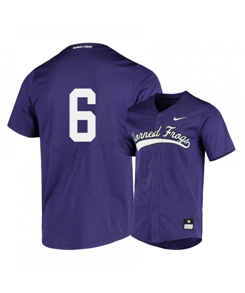 TCU Horned Frogs 6 Hunter Wolfe Purple Elite Baseball Jersey by My Store