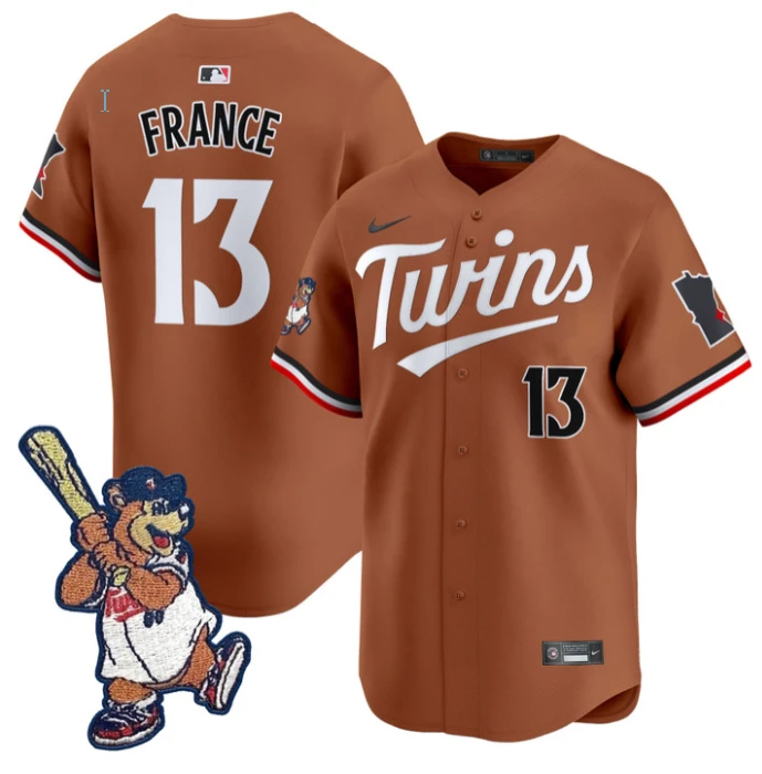Ty France Jersey #13 Minnesota Twins T.C. Bear Patch Vapor Premier Limited Stitched by My Store