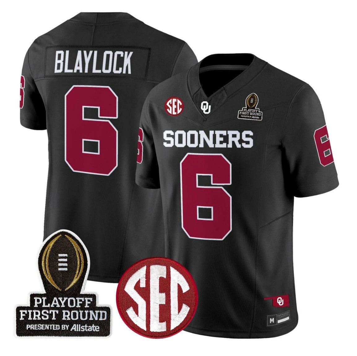 Tory Blaylock Jersey #6 Oklahoma Sooners 2025 Playoff First Round Stitched by My Store NCAA Football Jerseys