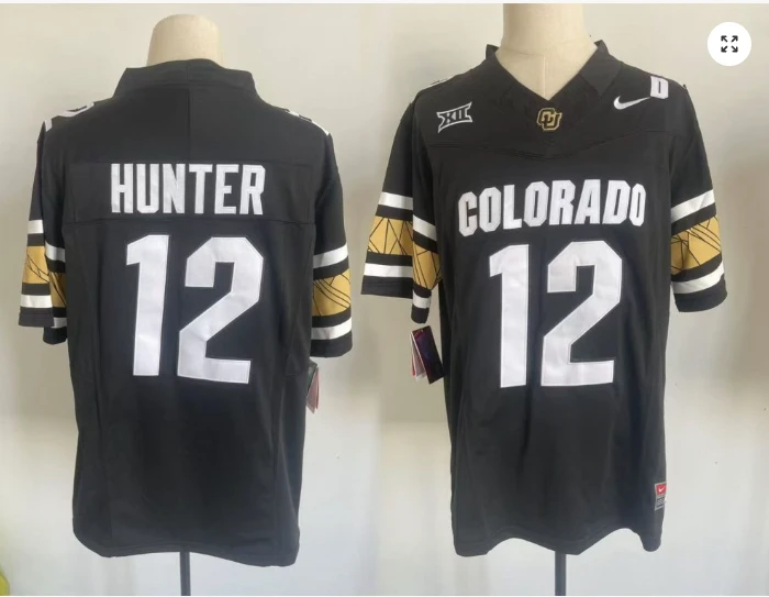 Travis Hunter Jersey #12 Colorado Buffaloes College Football Black Home Alternative 2 by My Store
