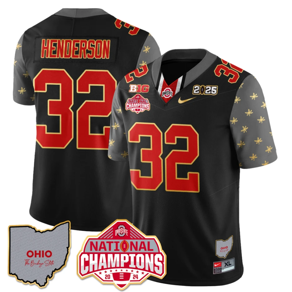 Treveyon Henderson Jersey #32 Ohio State National Champions 2025 Patch Black by My Store