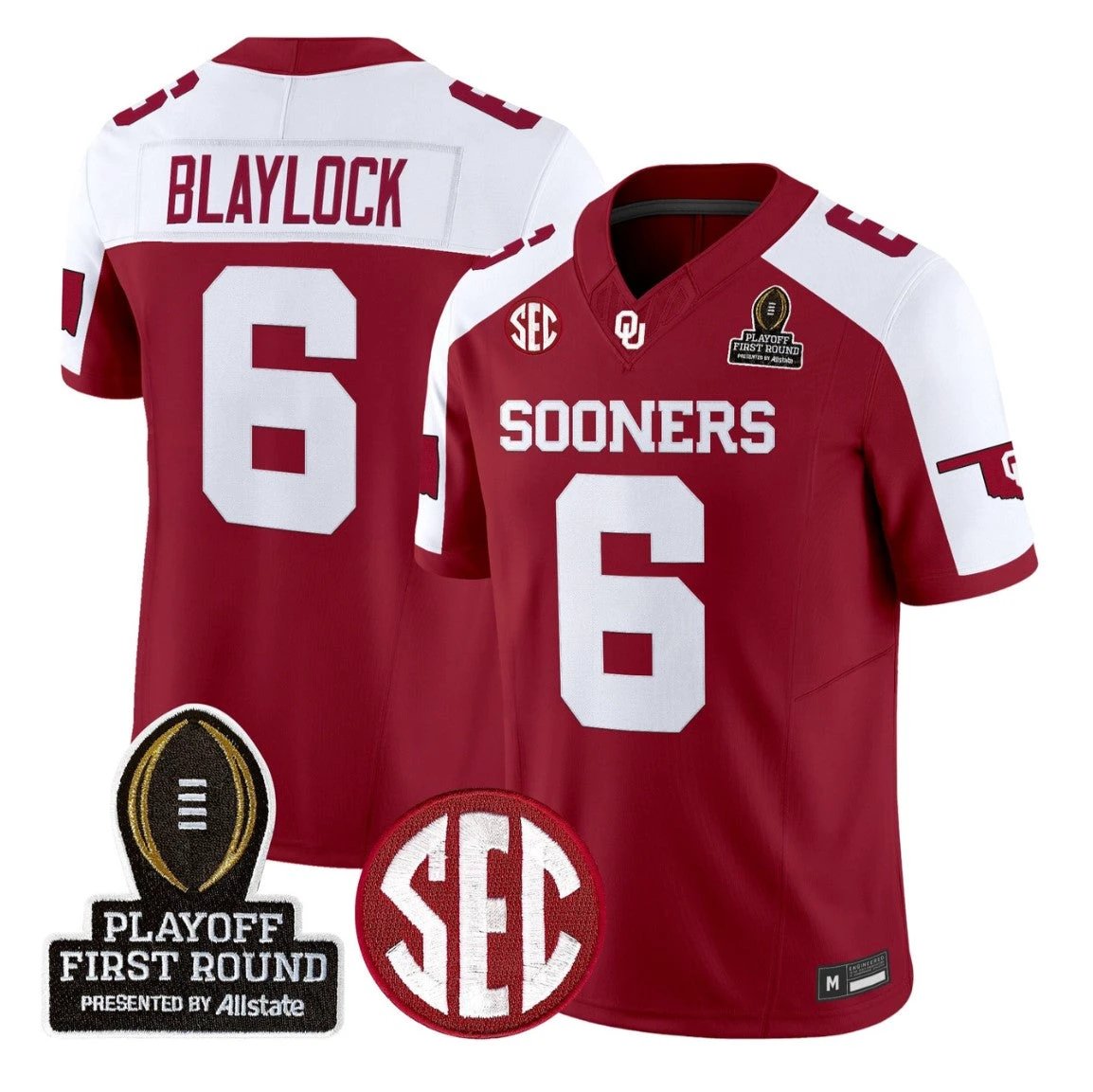 Tory Blaylock Jersey #6 Oklahoma Sooners 2025 Playoff First Round Stitched by My Store NCAA Football Jerseys