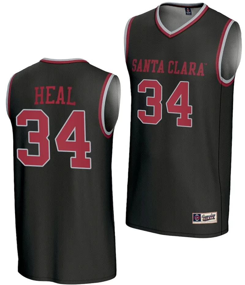 Tess Heal Jersey #34 Santa Clara Broncos Basketball NIL Lightweight Black by My store basketball