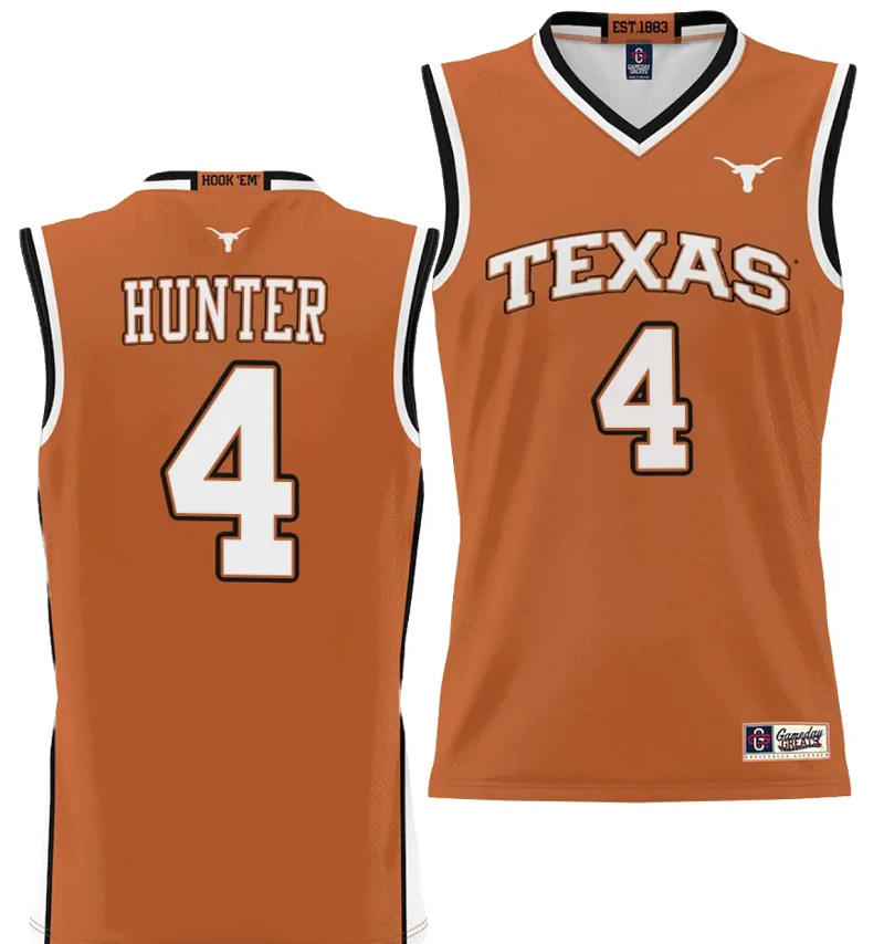 Tyrese Hunter Jersey #4 Texas Longhorns NIL College Basketball Lightweight Orange by My store basketball