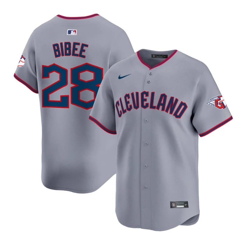Tanner Bibee Jersey #28 Cleveland Guardians 2025 Vapor Premier Limited All Stitched Gray by My Store
