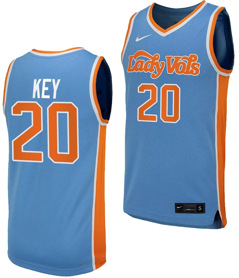 Tamari Key Jersey #20 Tennessee Lady Vols Replica College Basketball Blue Uniform by My store basketball