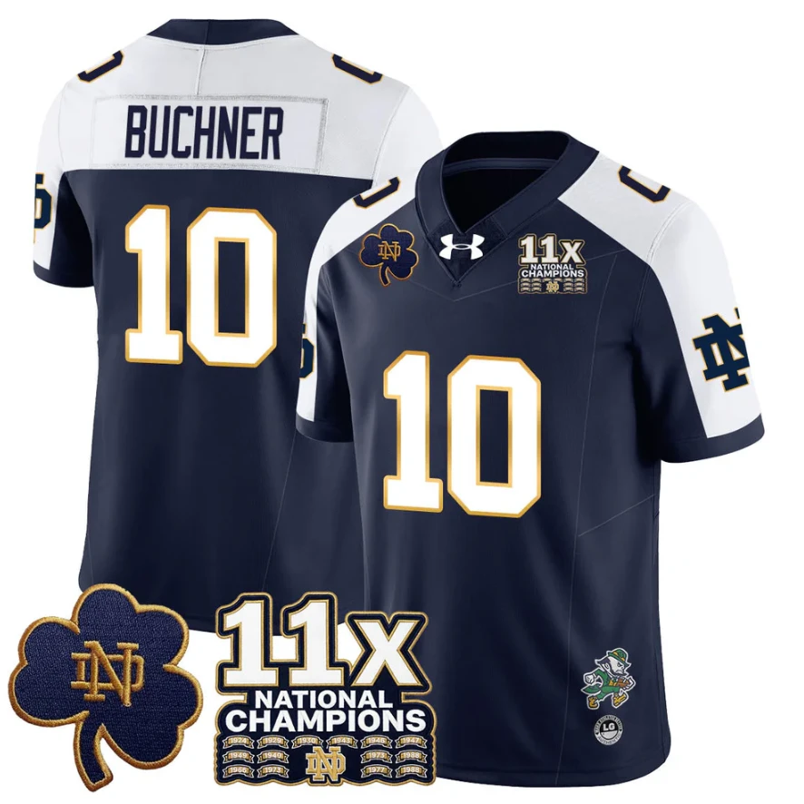 Tyler Buchner Jersey #10 Notre Dame 11x-Time National Champions Stitched by My Store NCAA Football Jerseys