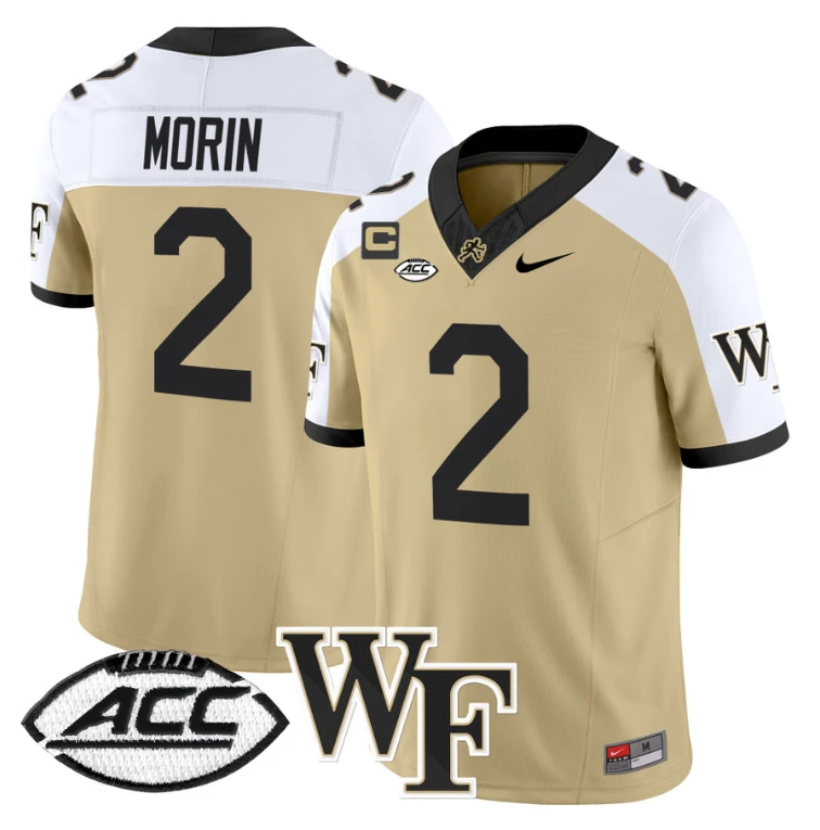 Taylor Morin Jersey #2 Wake Forest Demon Deacons 2024 Stitched Gold Alternate by My Store