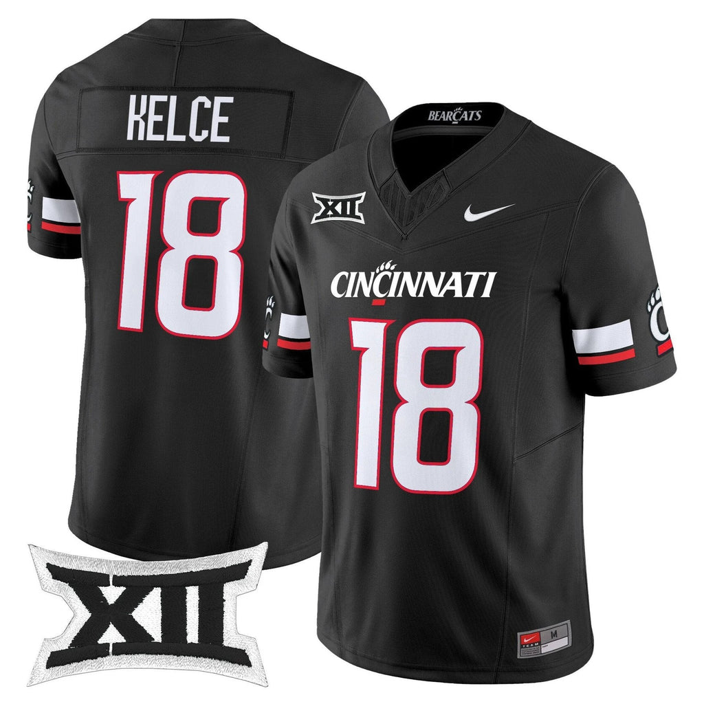 Travis Kelce Jersey #18 Cincinnati Bearcats 2025 Vapor Limited Stitched Black by My Store