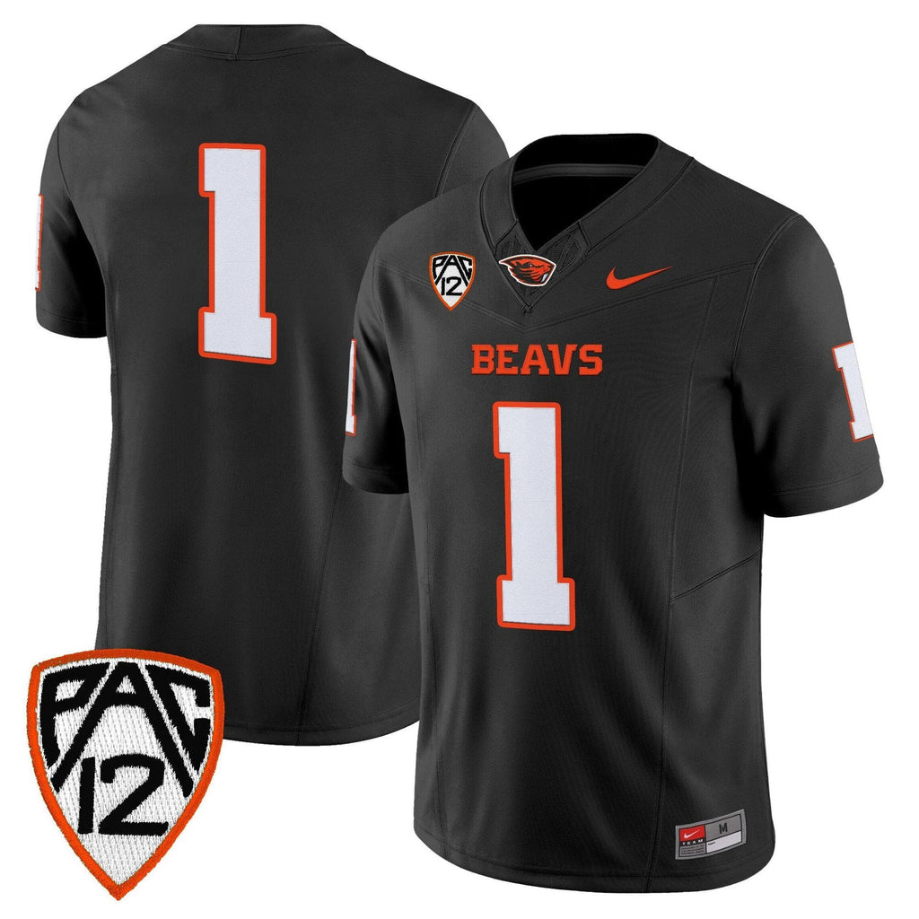 Team Jersey #1 Oregon State Beavers 2025 Vapor Limited Stitched Black by My Store NCAA Football Jerseys