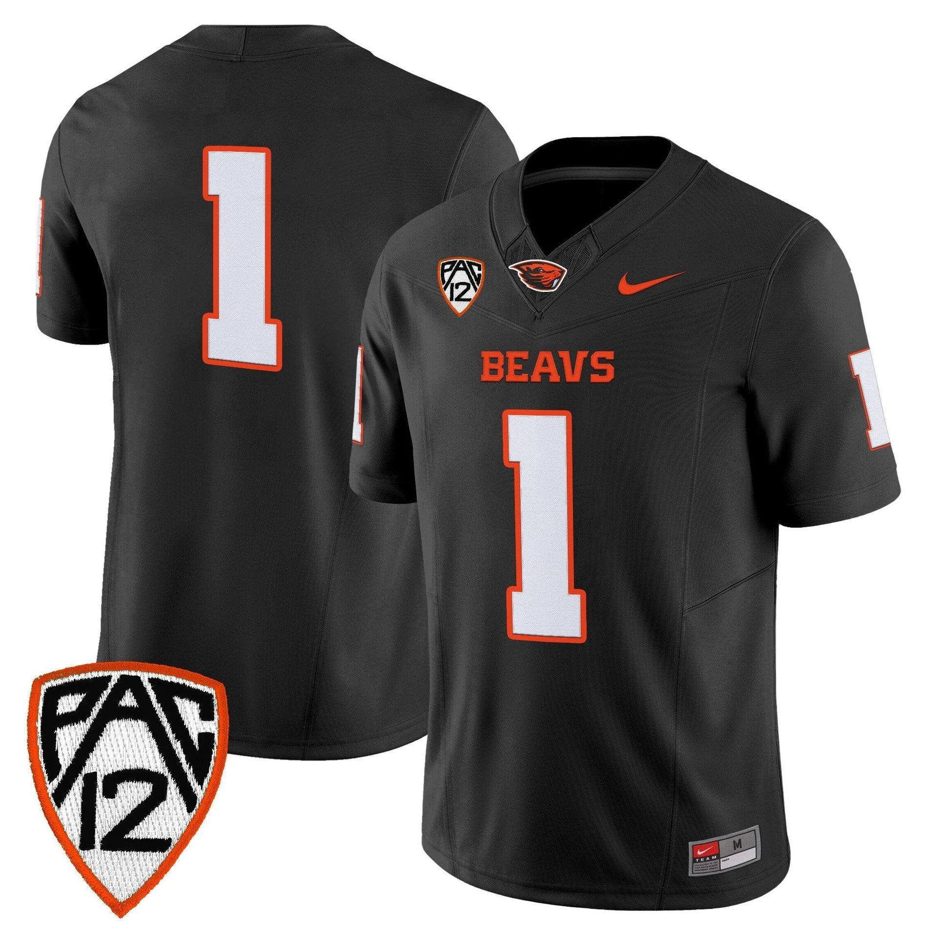 Team Jersey #1 Oregon State Beavers 2025 Vapor Limited Stitched Black by My Store NCAA Football Jerseys