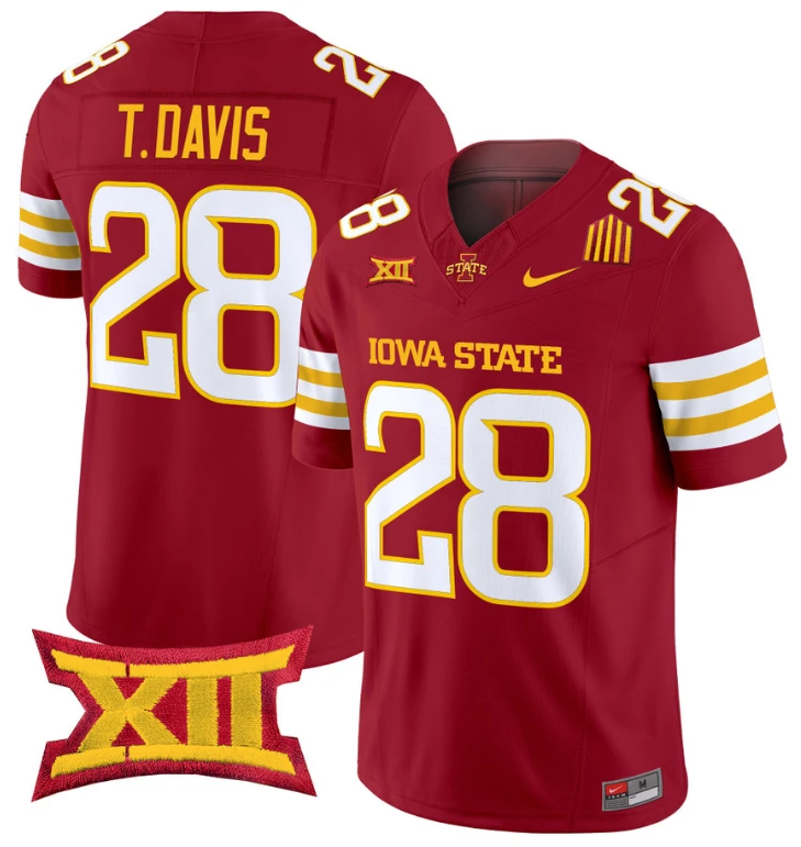 Troy Davis Jersey #28 Iowa State Cyclones Vapor Limited College Football Stitched Cardinal by My Store