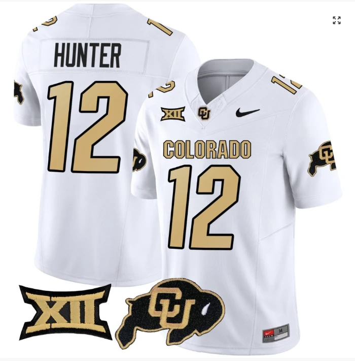Travis Hunter Jersey #12 Colorado Buffaloes College Football White Home Alternative by My Store