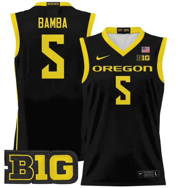 TJ Bamba Jersey #5 Oregon Ducks 2024 Lightweight Basketball Black by My store basketball