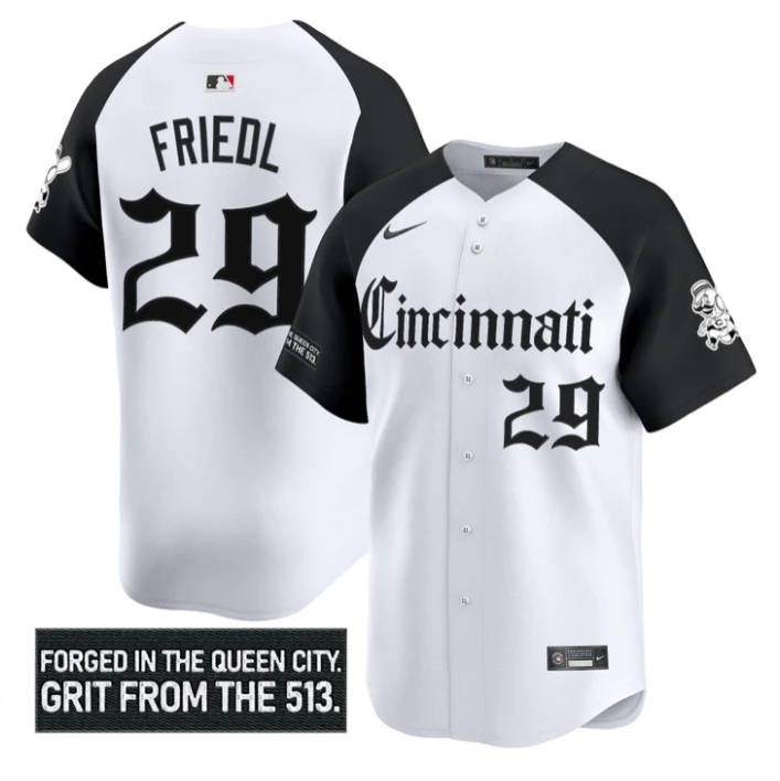 TJ Friedl Jersey #29 Cincinnati Reds Gothic Queen City Edition Stitched Alternate by My Store