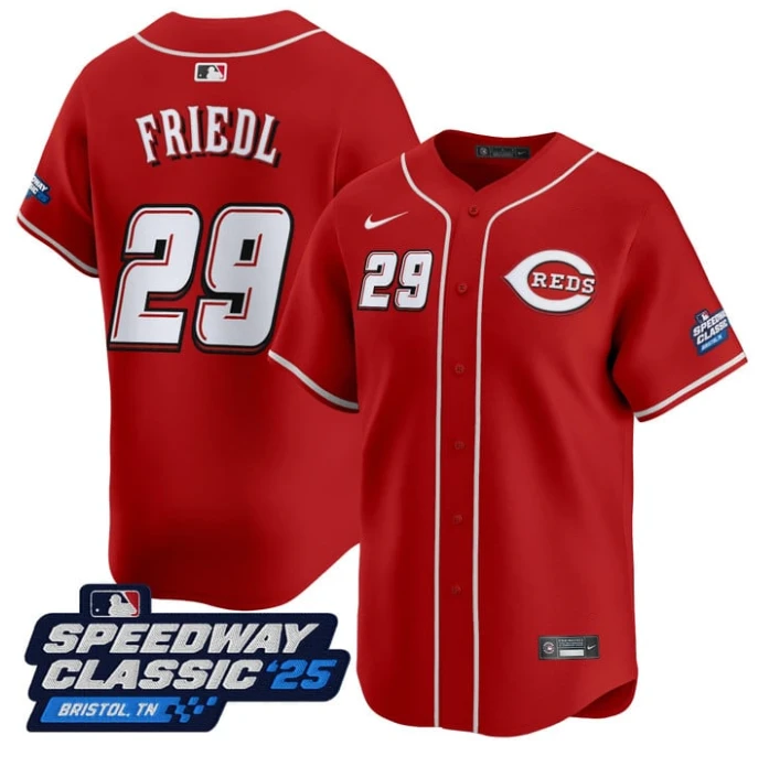 TJ Friedl Jersey #29 Cincinnati Reds Speedway Classic Limited Stitched Red by My Store