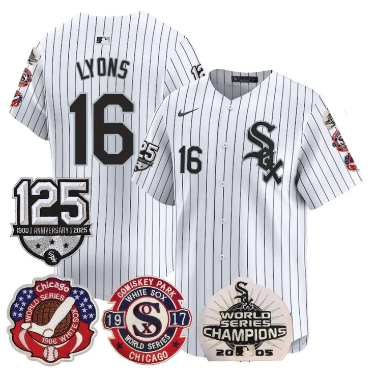 Ted Lyons Jersey #16 Chicago White Sox 125th Anniversary World Series Champions White by My Store