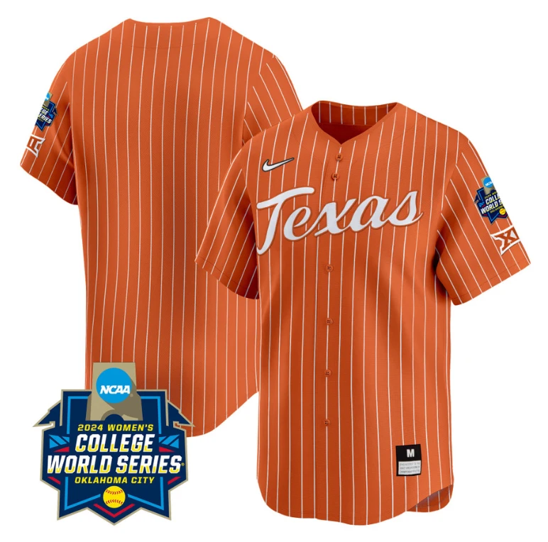 Texas AM Aggies Team Jersey 2024 College World Series Patch Vapor Premier Limited NCAA Baseball Stitched Pinstripe Orange by My Store