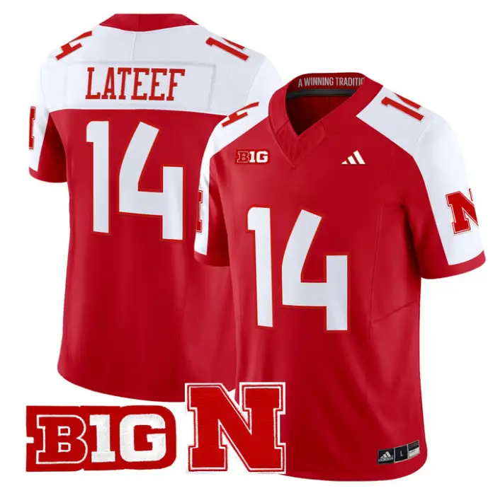 TJ Lateef Jersey #14 Nebraska Cornhuskers 2026 Vapor Stitched by My Store NCAA Football Jerseys