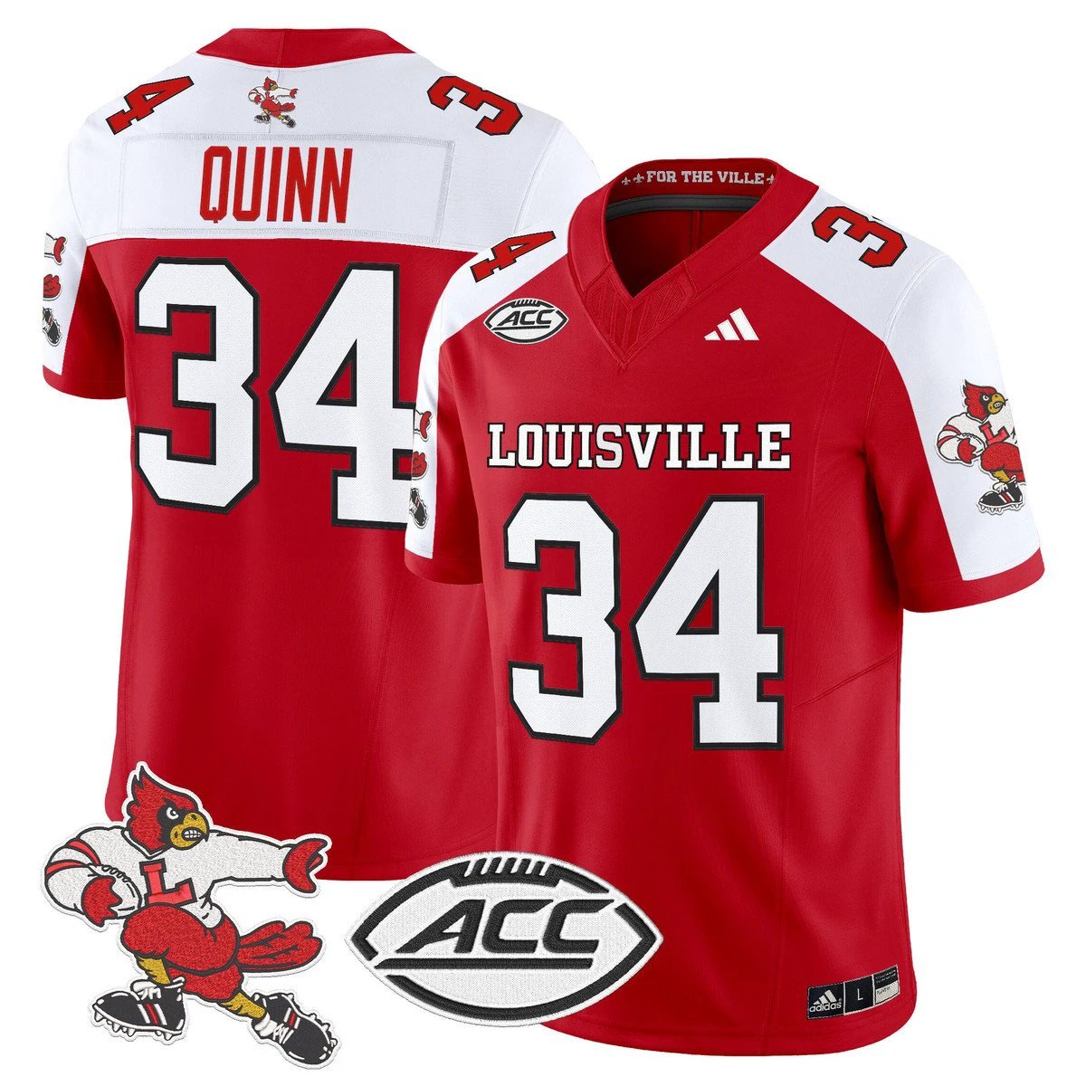 TJ Quinn Jersey #34 Louisville Cardinals 1980s Throwback Stitched by My Store NCAA Football Jerseys