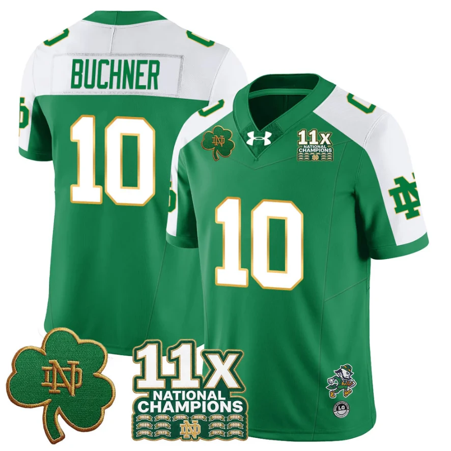 Tyler Buchner Jersey #10 Notre Dame 11x-Time National Champions Stitched by My Store NCAA Football Jerseys