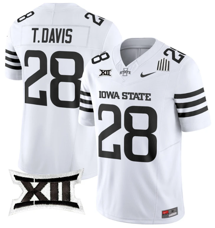 Troy Davis Jersey #28 Iowa State Cyclones Vapor Limited College Football Stitched White by My Store