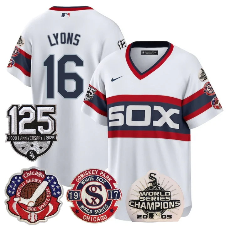 Ted Lyons Jersey #16 Chicago White Sox 125th Anniversary World Series Champions White 1983 by My Store