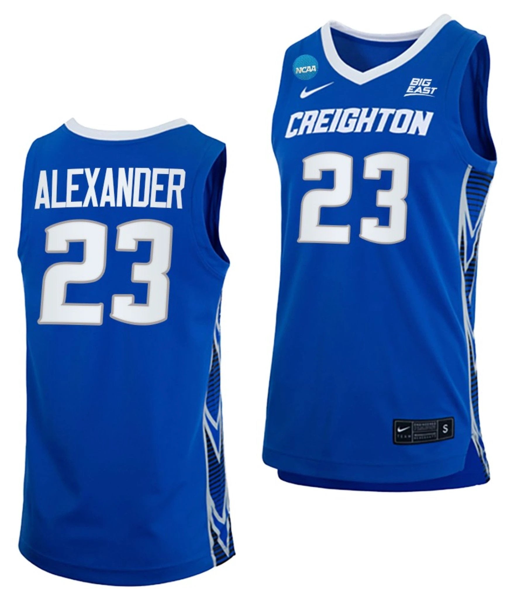 Trey Alexander Jersey Creighton Bluejays College Basketball 2023 NCAA March Madness Blue #23 by My store basketball