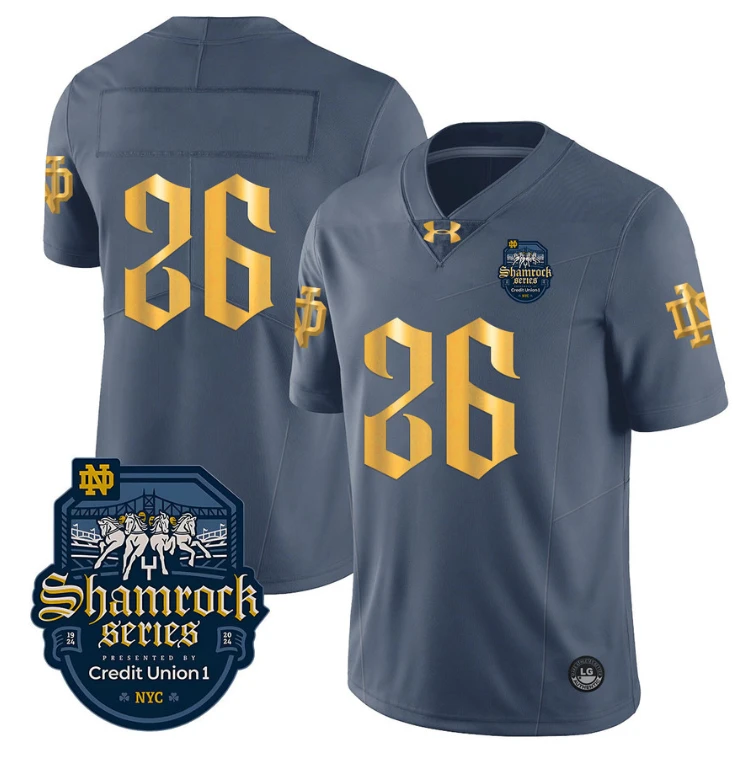 Tyler Buchner Jersey #26 No Name Notre Dame Fighting Irish 2024 Shamrock Stiched by My Store