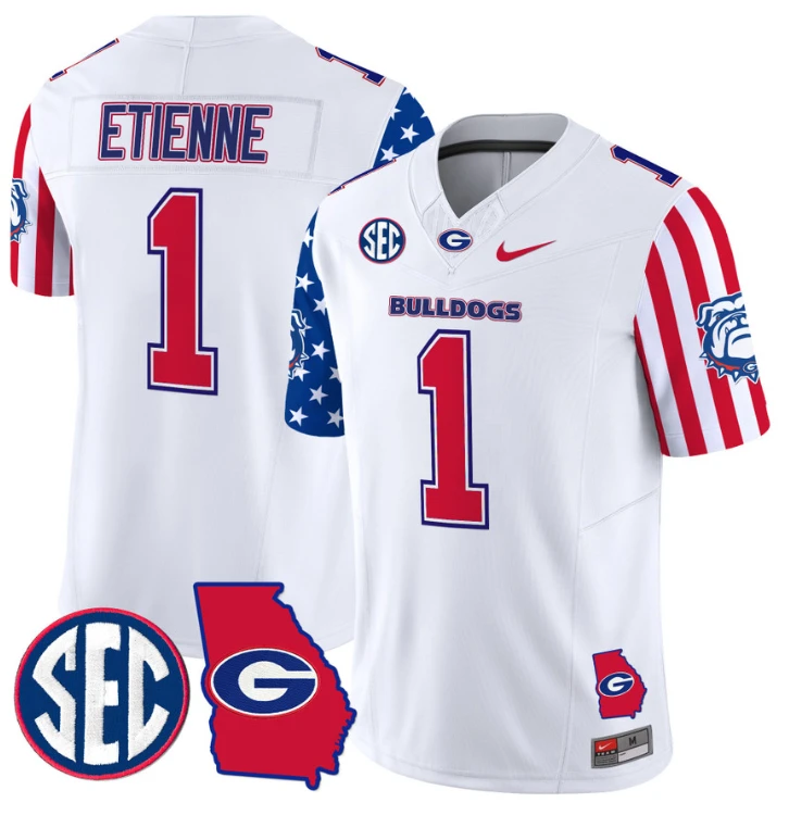Trevor Etienne Jersey #1 Georgia Bulldogs American Style Vapor Limited Football Stitched White by My Store