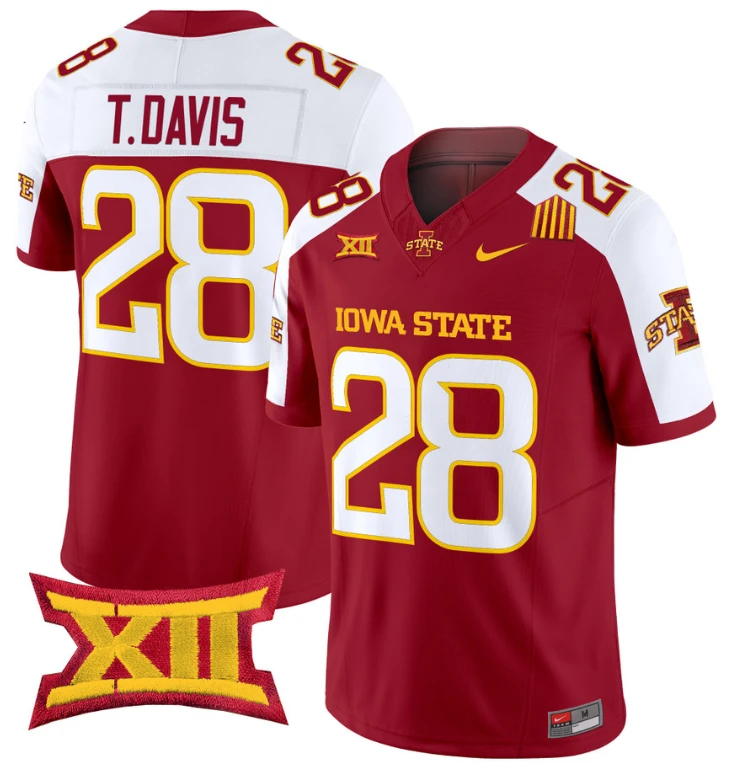 Troy Davis Jersey #28 Iowa State Cyclones Vapor Limited College Football Stitched Cardinal Alternate by My Store