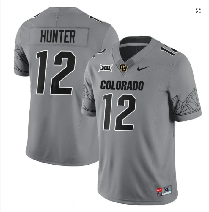 Travis Hunter Jersey #12 Colorado Buffaloes College Football Gray Home by My Store