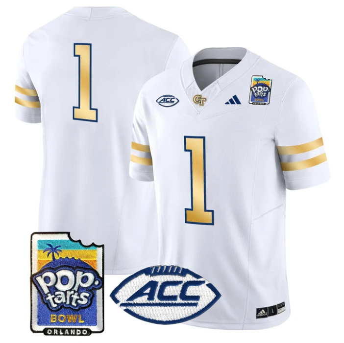 Team Jersey #1 Georgia Tech Jackets Pop-Tarts Bowl Patch Stitched by My Store NCAA Football Jerseys