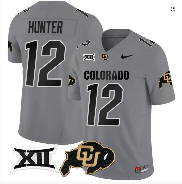 Travis Hunter Jersey #12 Colorado Buffaloes College Football Gray Home Alternative by My Store
