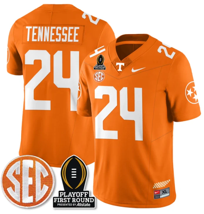 Tennessee Jersey #24 Tennessee Vols Playoff First Round Patch Orange by NCAA Football Jersey