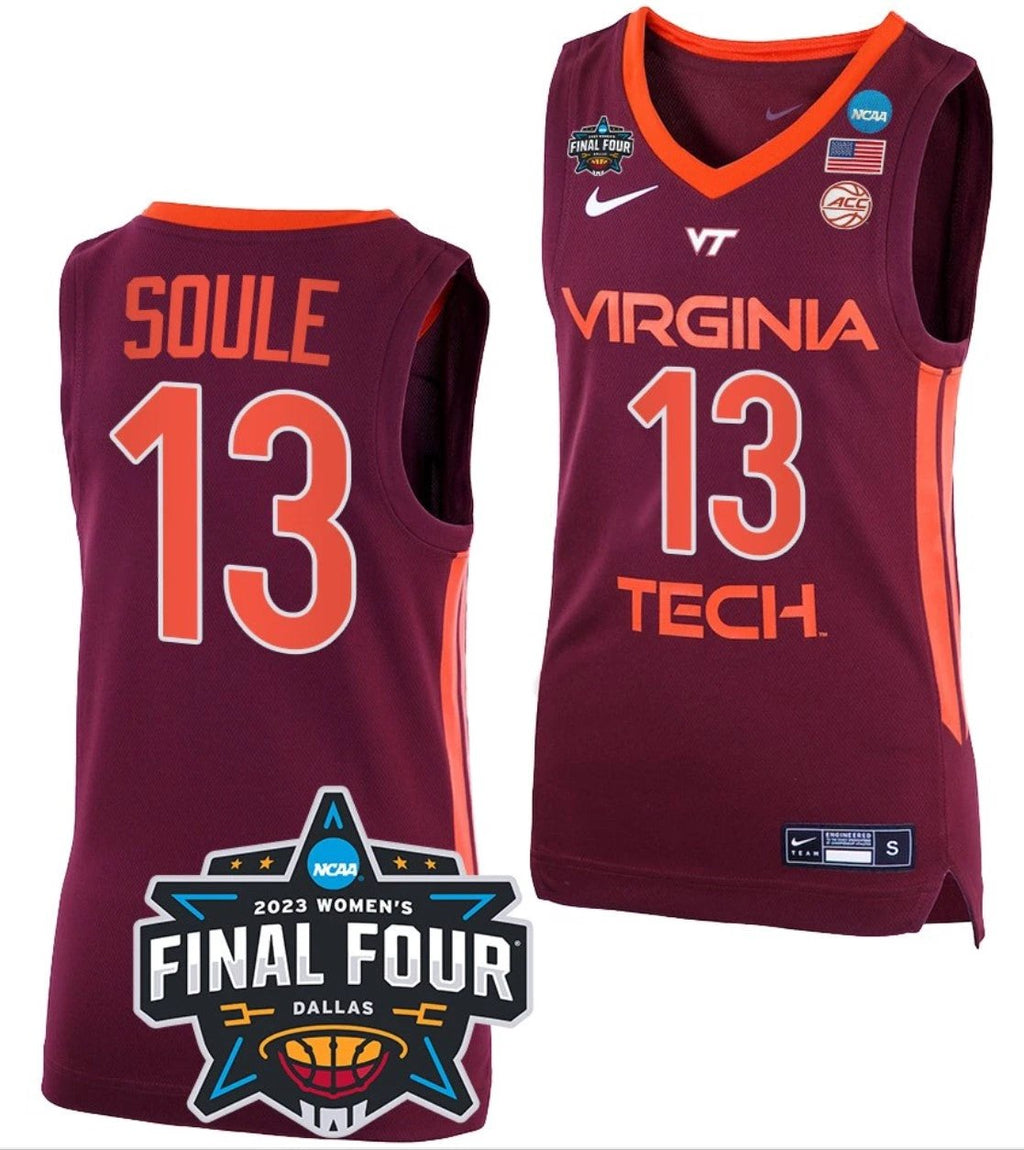 Taylor Soule Jersey Virginia Tech Hokies College Basketball 2023 NCAA Final Four Maroon #13 by My store basketball