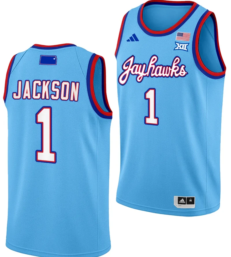 Taiyanna Jackson Jersey #1 Kansas Jayhawks Basketball DRIP Alternate 2023-24 Baby Blue by My store basketball