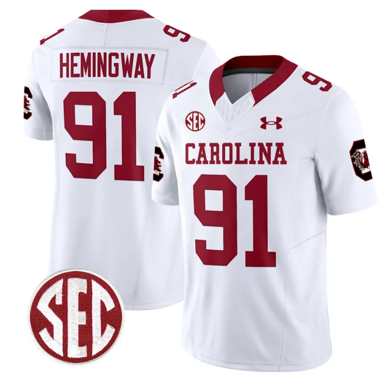 Tonka Hemingway Jersey #91 South Carolina Gamecocks Football 1980 Throwback Vapor Limited White by My Store