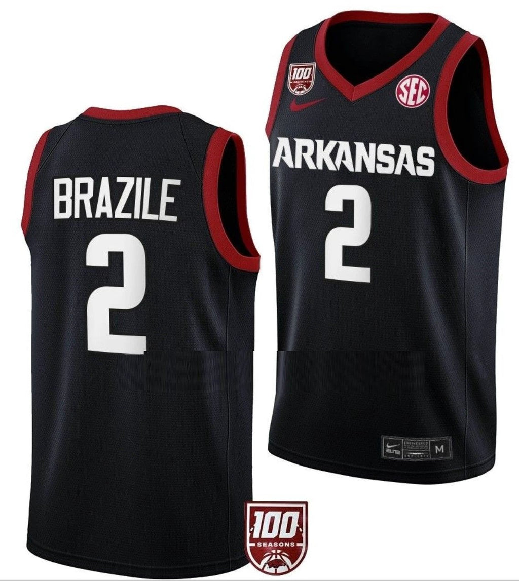 Trevon Brazile Jersey Arkansas Razorbacks College Basketball 100 Season #2 by My store basketball